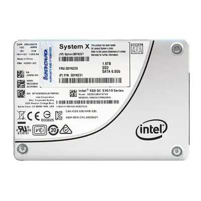00YK228 Lenovo 1.6TB Multi-Level Cell SATA 6Gb/s Hot Swappable 2.5-Inch Solid State Drive