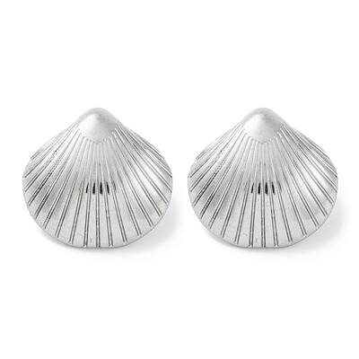 304 Stainless Steel Shell Shape Stud Earrings