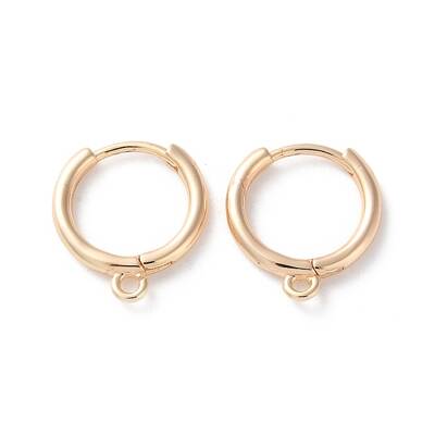 Rack Plating Brass Huggie Hoop Earring Findings