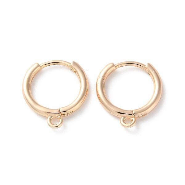 Rack Plating Brass Huggie Hoop Earring Findings