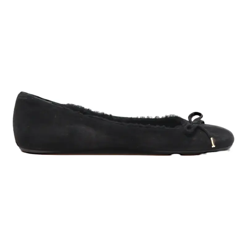 BALLY Ballet Shoes Black Leather Womens UK 5