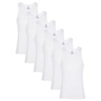 6 Pack Men's A-shirts Ribbed Tank Top Slim-Fit Lightweight Solid Casual Menswear Underwear S-XXL Regular Breathable Workout S...
