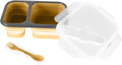 Zopa Silicone Box large cutlery set mustard yellow 21x15 cm