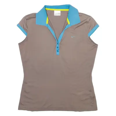 NIKE Mens Polo Shirt Brown Sleeveless L