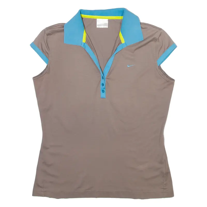 NIKE Mens Polo Shirt Brown Sleeveless L