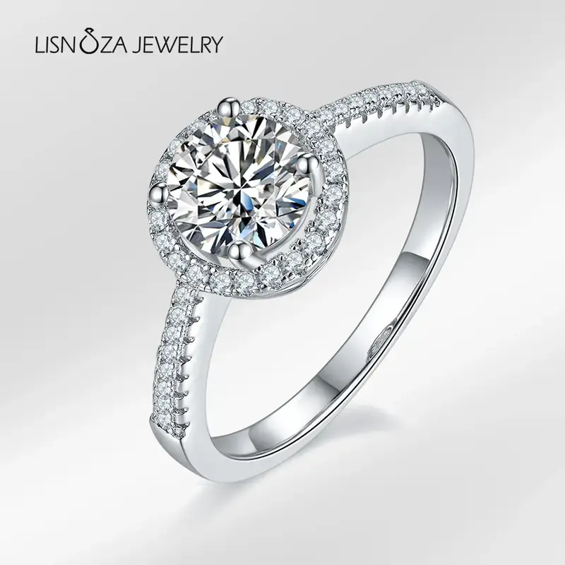 【#18 Round-Wrap Ring】Synthetic Moissanite Round-Wrap Ring in 925 Silver,1ct