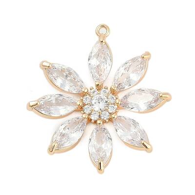 Brass Micro Pave Cubic Zirconia Pendants