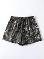 Women's Solid/ Plants Print Shorts, Casual Comfy Breathable Baggy Shorts for Daily Wear, Shorts for Women, Ladies Loose Fit B...