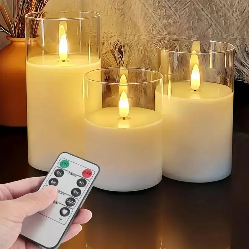 LED Candle Light with Remote Control, Batteries Required Electronic Candle Light, Decorative Candle Light for Home Party Wedd...