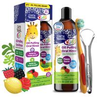 GuruNanda Kids Oil Pulling- Berry Lemon Rose Flavor - 8 oz Coconut Oral
