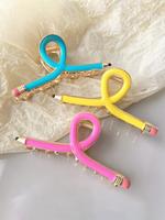 Cute Pencil Design Hair Claws, Colorful Hair Accessories for Women & Girls, Minimalist Headwear Suitable for Thick Hair, Bar...