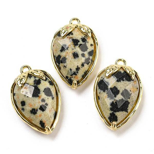 Natural Dalmatian Jasper Faceted Pendants