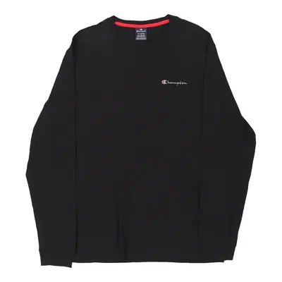 Champion Long Sleeve T-Shirt - XL Black Cotton