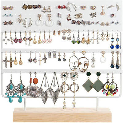 Triple Levels Rectangle Iron Earring Display Stand