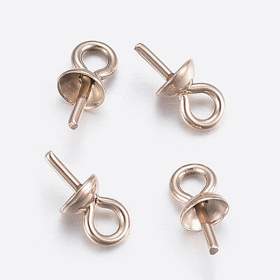 Ion Plating(IP) 304 Stainless Steel Cup Pearl Peg Bails Pin Pendants