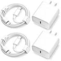 2-Pack 40W PD USB C Fast Charger with 6FT USB C to Lightning Charging Cable for iPhone 14/13/12/11/,iPad, Super Fast Chargers...