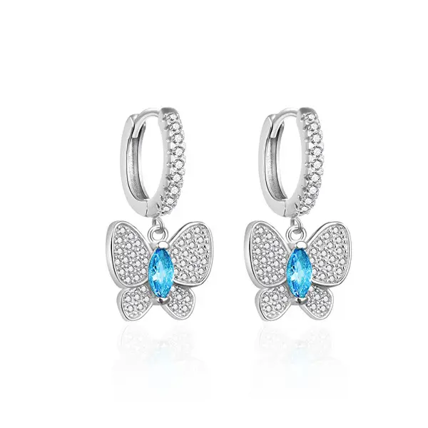 Agato Silver earrings for girls butterfly AGT-ED010KWBL
