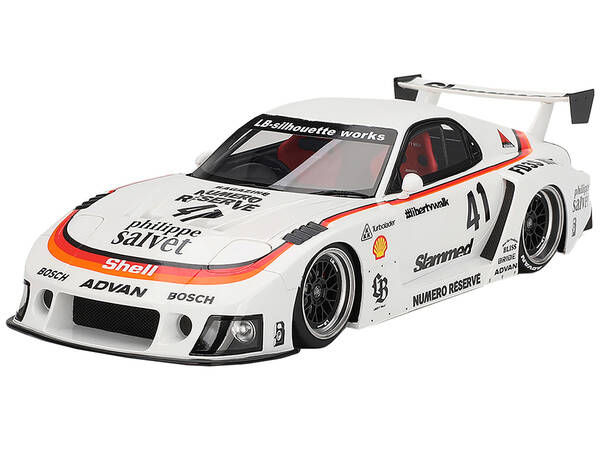 Mazda RX-7 LB-Super Silhouette #41 Numero Reserve White 1/18 Model Car by Top Speed