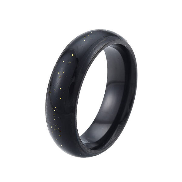 Bling Glitter 201 Stainless Steel Plain Band Ring for Women