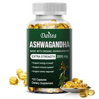 Organic Ashwagandha (Withania somnifera) Supplement 2000mg with Black Pepper for Immune & Energy Support, 120 Capsules - Non ...