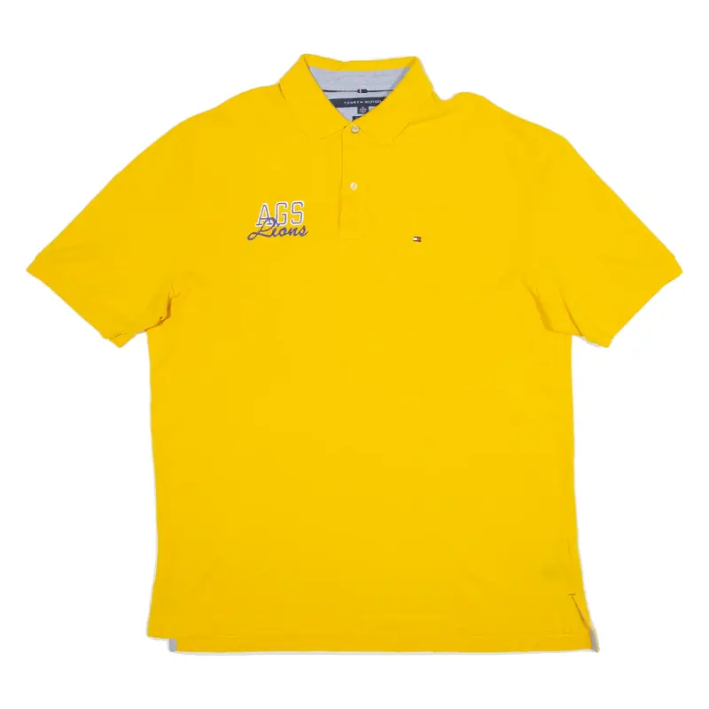 TOMMY HILFIGER Classic Fit Mens Polo Shirt Yellow XL