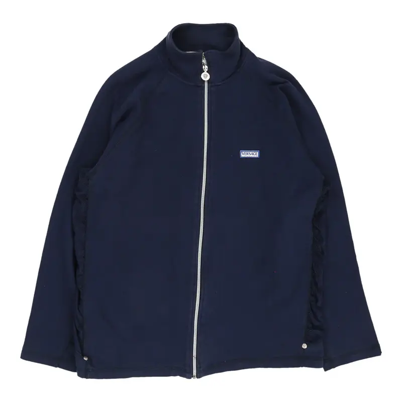 Versace Intensive Spellout Jacket - Large Blue Cotton