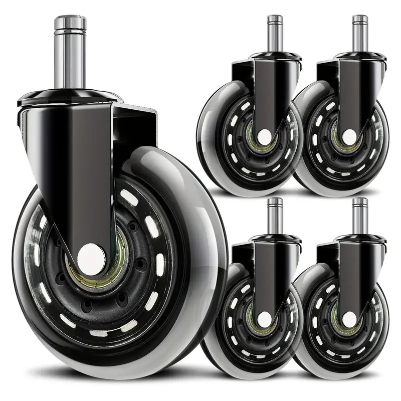 Universal Chair Wheel, Heavy Duty Rubber Wheel, Chair Replacement Wheel for Home Office