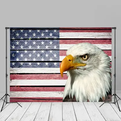 The US Flag Wood Eagle Happy Independence Backdrop - Aperturee