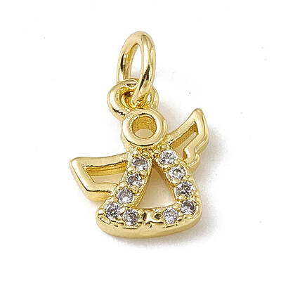 Brass Micro Pave Cubic Zirconia Charms