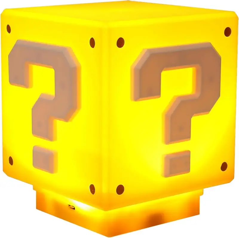 Mario Brothers question mark night light bedside lamp children's birthday gift holiday gift equipped with the same game gold ...