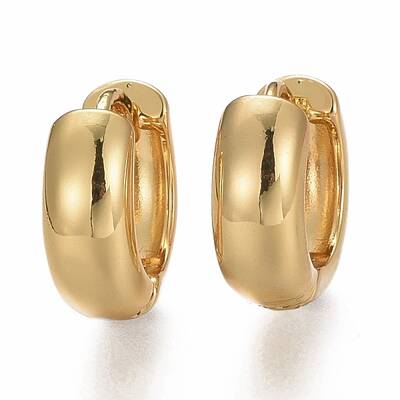 Brass Huggie Hoop Earrings