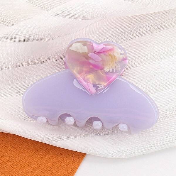 Heart Acetate Claw Hair Clips