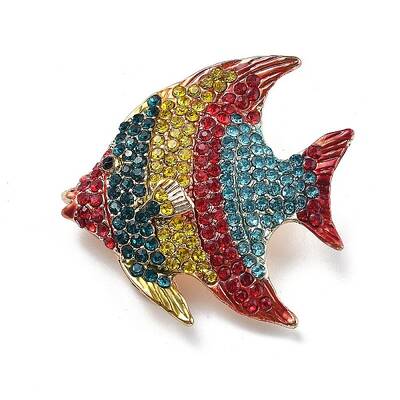 Marine Organism Alloy Rhinestone Brooches