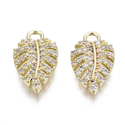 Brass Micro Pave Clear Cubic Zirconia Pendants