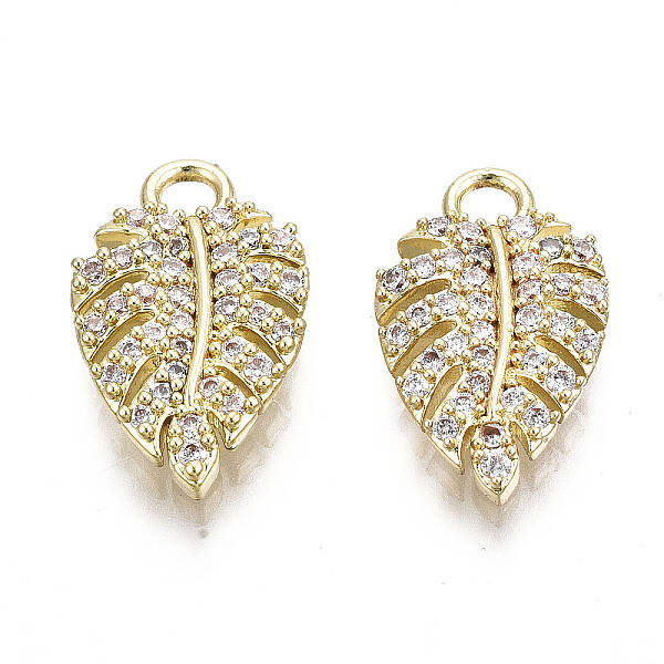 Brass Micro Pave Clear Cubic Zirconia Pendants