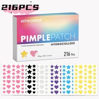 Star & Heart Shaped Hydrocolloid Pimple Patch, 216pcs/box Easy To Peel Acne Cover Sticker, Acne Skincare, Facial Skin Care Ac...