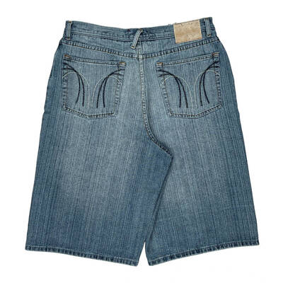Hip Hop Three Denim Shorts - 34W 14L Blue Cotton