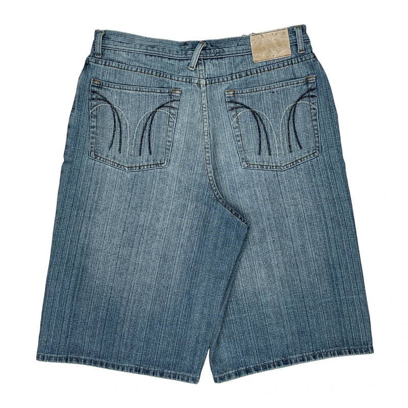 Hip Hop Three Denim Shorts - 34W 14L Blue Cotton