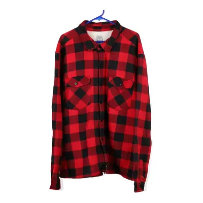 Oakwood Mountain Checked Overshirt - XL Red Polyester
