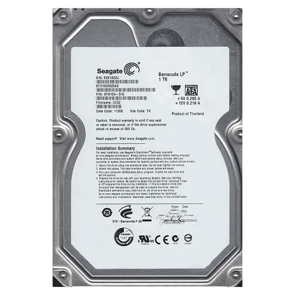 9TN154-510 Seagate 1TB 3Gb/s SATA 5900 3.5-inch 32MB Hard Drive