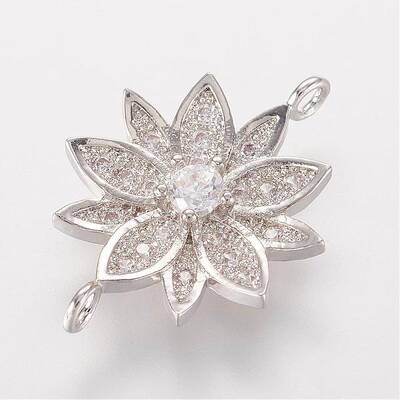 Brass Micro Pave Cubic Zirconia Links