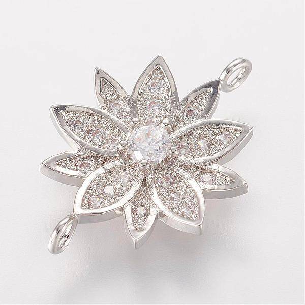 Brass Micro Pave Cubic Zirconia Links