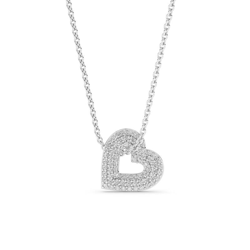 Lush Lab Grown Diamond Heart Necklace | White Gold 5/8 ct. tw.