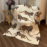 Tiger Print Blanket, Soft Warm Throw Blanket, Air-conditioned Room Blanket, Warm Nap Blanket for Home Office Travel Camping