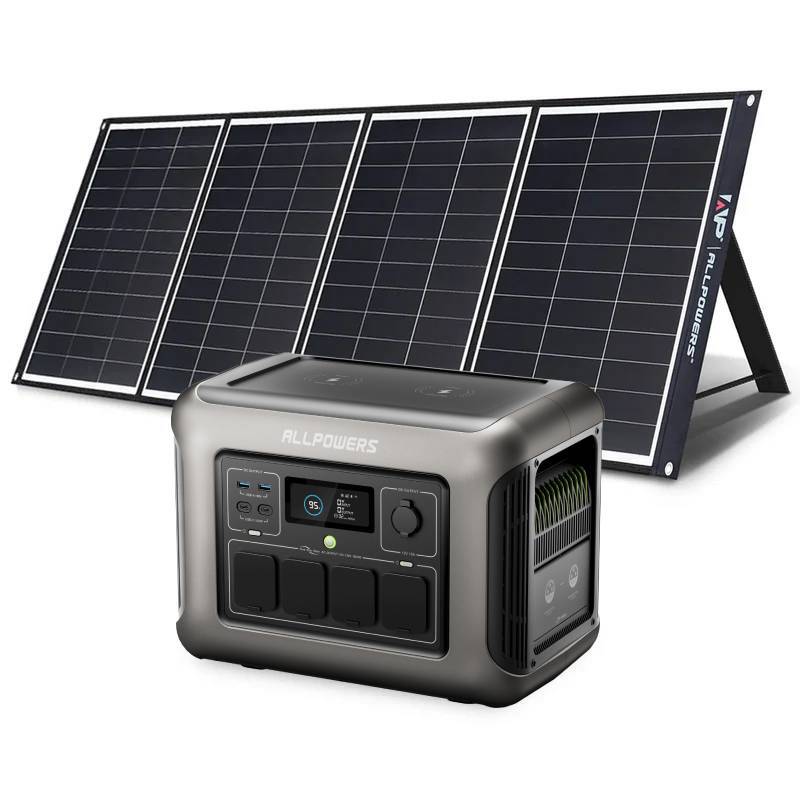 ALLPOWERS R1500 Solar Generator Kit 1800W Portable Power Station SP035 200W Solar Panel