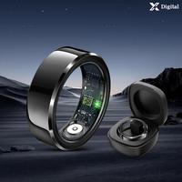 R6 smart ring with charging compartment, shake and take photos, long battery life, sports mode can be worn in multiple sports...