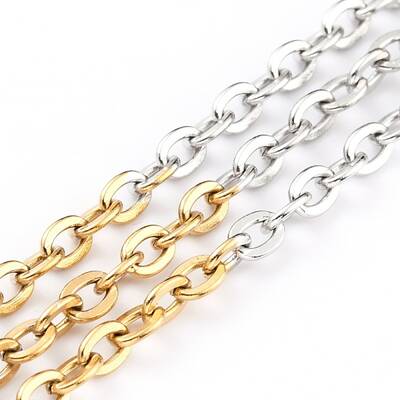 Two Tone 304 Stainless Steel Cable Chains