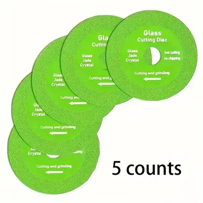 100mm X 20mm Diamond Glass Cutting Disc, 5 Counts Sharp Cutting Disc, Durable Brazed Construction Cutting Disc for Tile Glass...