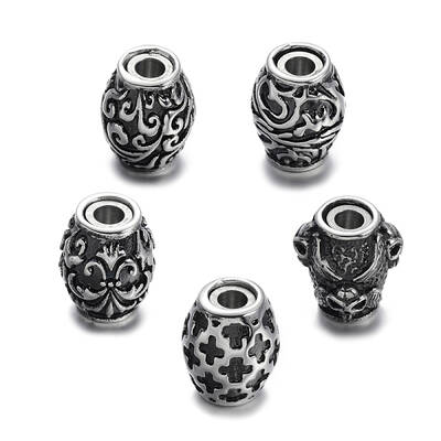 Mixed Shapes Retro Carve 304 Stainless Steel Magnetic Clasps with Glue-in Ends