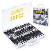 Nut Driver Set, 55PCS Impact Driver Bit Set, Deep Magnetic Nut Driver Set, Wing Nut Driver, Impact Socket Adapters, Bit Exten...